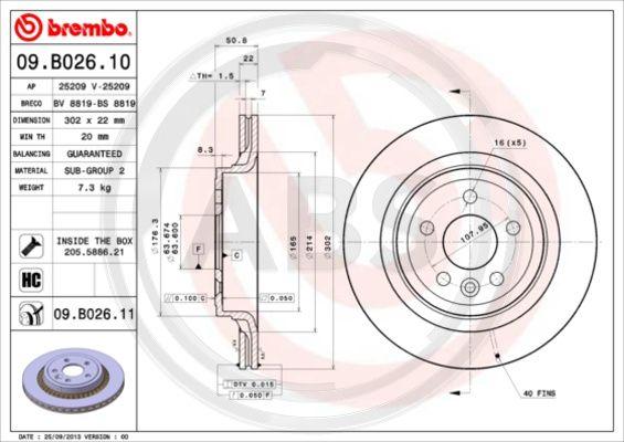 A.B.S. 09.B026.11 - Bremžu diski www.autospares.lv