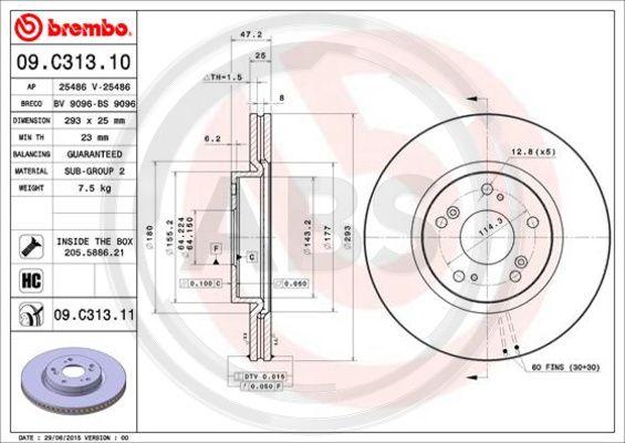 A.B.S. 09.C313.11 - Bremžu diski www.autospares.lv