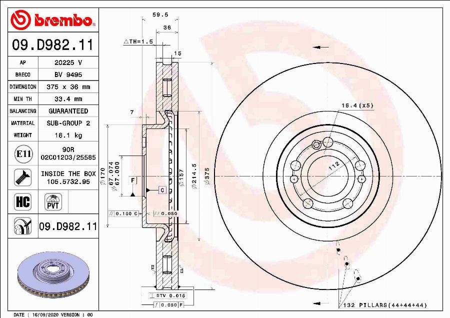 A.B.S. 09.D982.11 - Bremžu diski www.autospares.lv