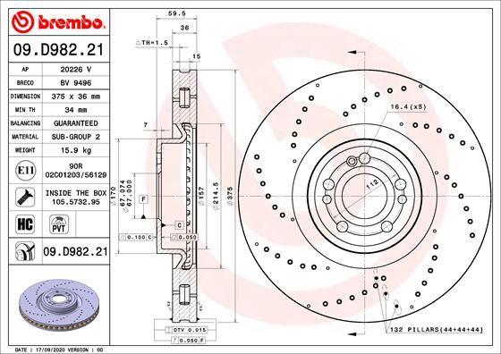 A.B.S. 09.D982.21 - Bremžu diski www.autospares.lv