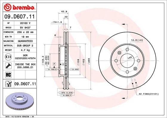 A.B.S. 09.D607.11 - Bremžu diski www.autospares.lv