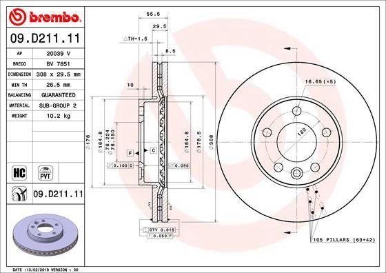 A.B.S. 09.D211.11 - Bremžu diski www.autospares.lv