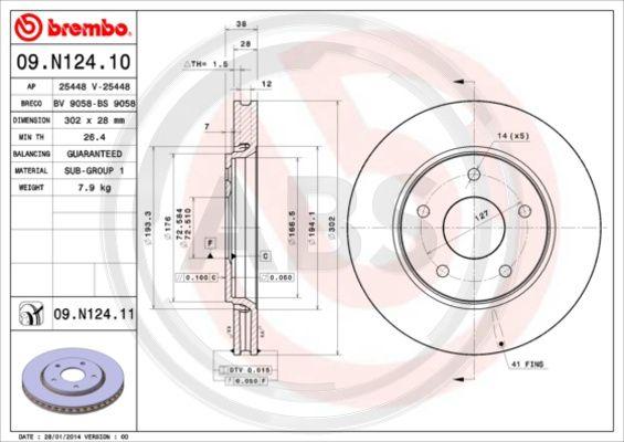 A.B.S. 09.N124.11 - Bremžu diski www.autospares.lv