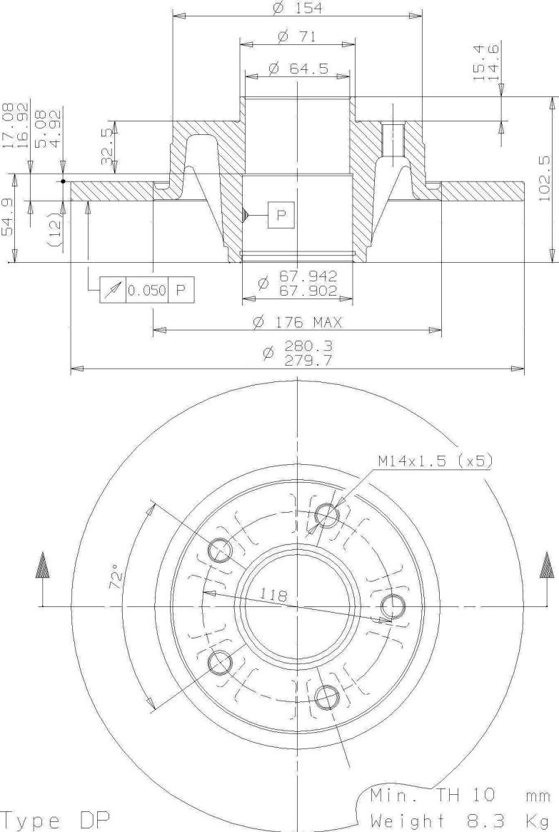 A.B.S. 08.9597.10 - Bremžu diski www.autospares.lv