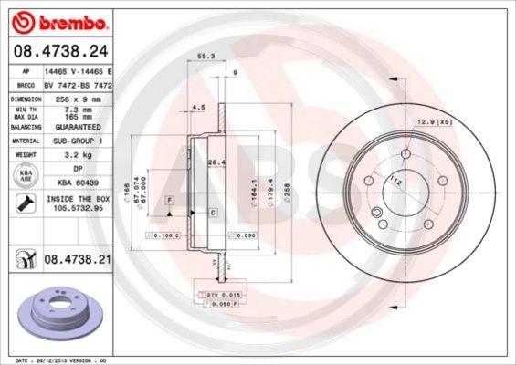 A.B.S. 08.4738.21 - Bremžu diski www.autospares.lv