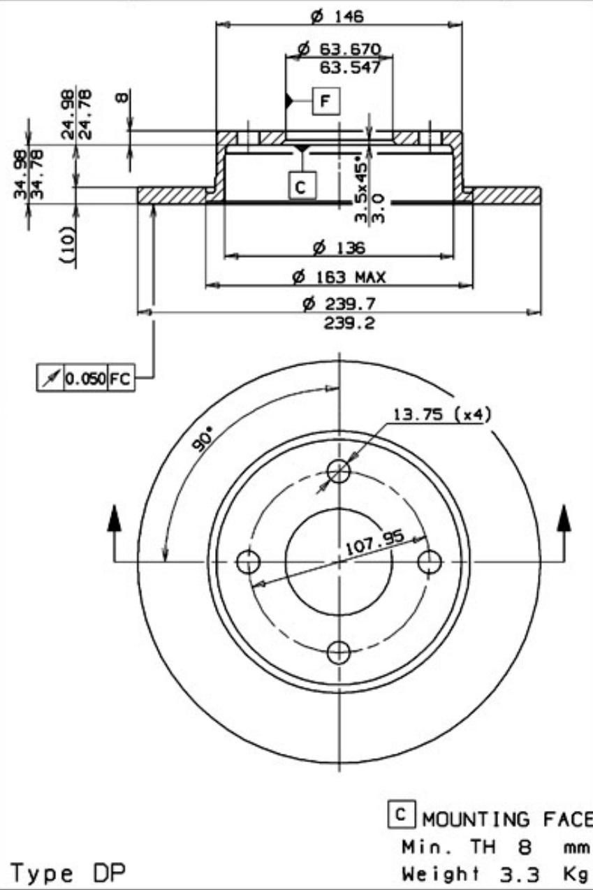 A.B.S. 08.5164.14 - Bremžu diski www.autospares.lv