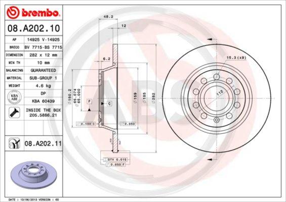 A.B.S. 08.A202.11 - Bremžu diski autospares.lv