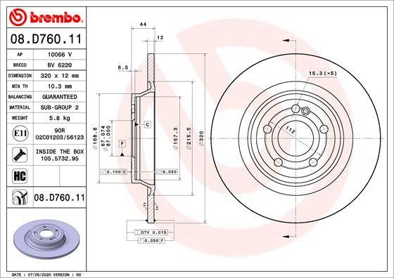 A.B.S. 08.D760.11 - Bremžu diski www.autospares.lv