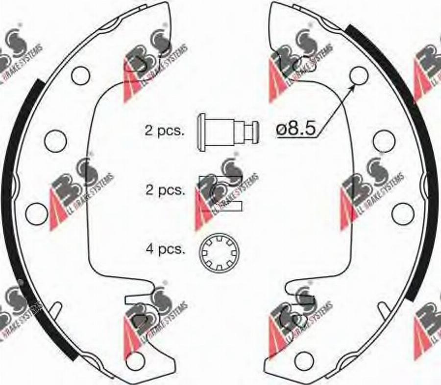 A.B.S. 8009 - Bremžu loku komplekts www.autospares.lv