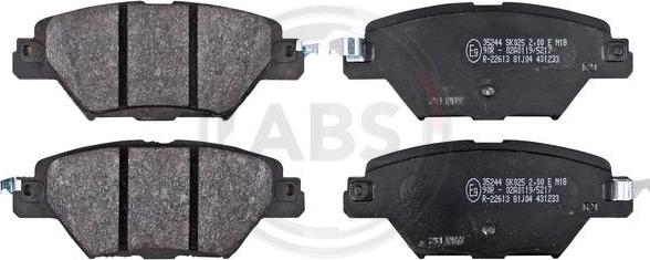 A.B.S. 35244 - Brake Pad Set, disc brake www.autospares.lv