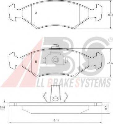 A.B.S. 36997 OE - Bremžu uzliku kompl., Disku bremzes www.autospares.lv