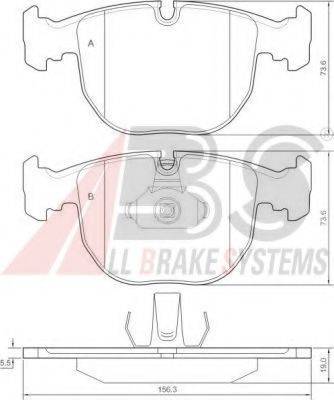 A.B.S. 36961 OE - Bremžu uzliku kompl., Disku bremzes www.autospares.lv