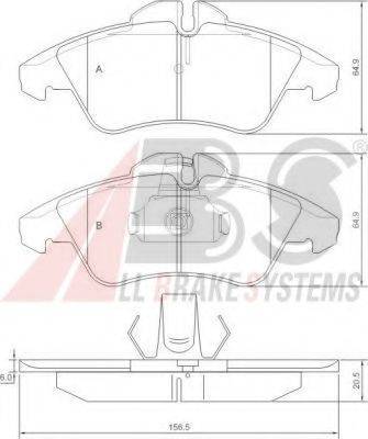 A.B.S. 36901 OE - Тормозные колодки, дисковые, комплект www.autospares.lv