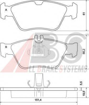 A.B.S. 36903 OE - Bremžu uzliku kompl., Disku bremzes www.autospares.lv