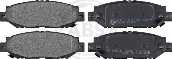 A.B.S. 36921 - Тормозные колодки, дисковые, комплект www.autospares.lv