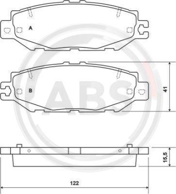 A.B.S. 36922 - Bremžu uzliku kompl., Disku bremzes www.autospares.lv