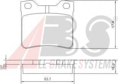 A.B.S. 36975 OE - Bremžu uzliku kompl., Disku bremzes www.autospares.lv