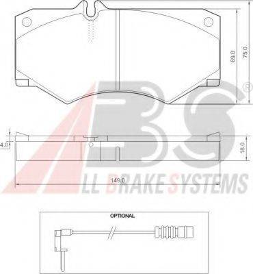 A.B.S. 36490 OE - Bremžu uzliku kompl., Disku bremzes autospares.lv