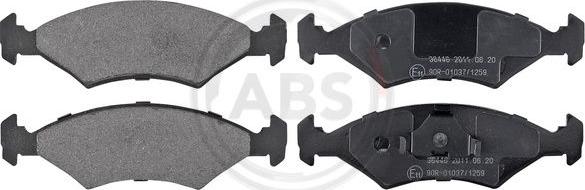 A.B.S. 36446 - Тормозные колодки, дисковые, комплект www.autospares.lv