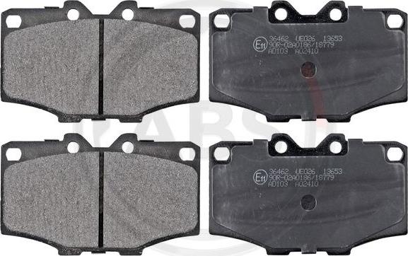 A.B.S. 36462 - Brake Pad Set, disc brake www.autospares.lv