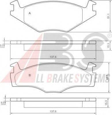 A.B.S. 36540 OE - Bremžu uzliku kompl., Disku bremzes www.autospares.lv