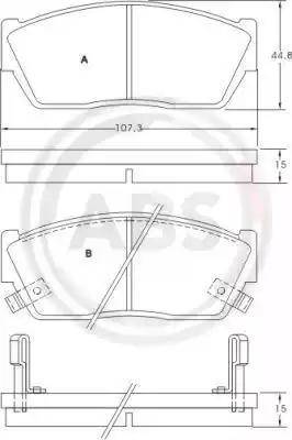 A.B.S. 36555 - Bremžu uzliku kompl., Disku bremzes www.autospares.lv