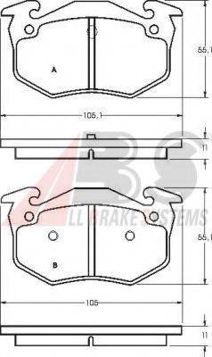 A.B.S. 36580 OE - Bremžu uzliku kompl., Disku bremzes www.autospares.lv