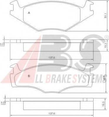 A.B.S. 36536 OE - Тормозные колодки, дисковые, комплект www.autospares.lv