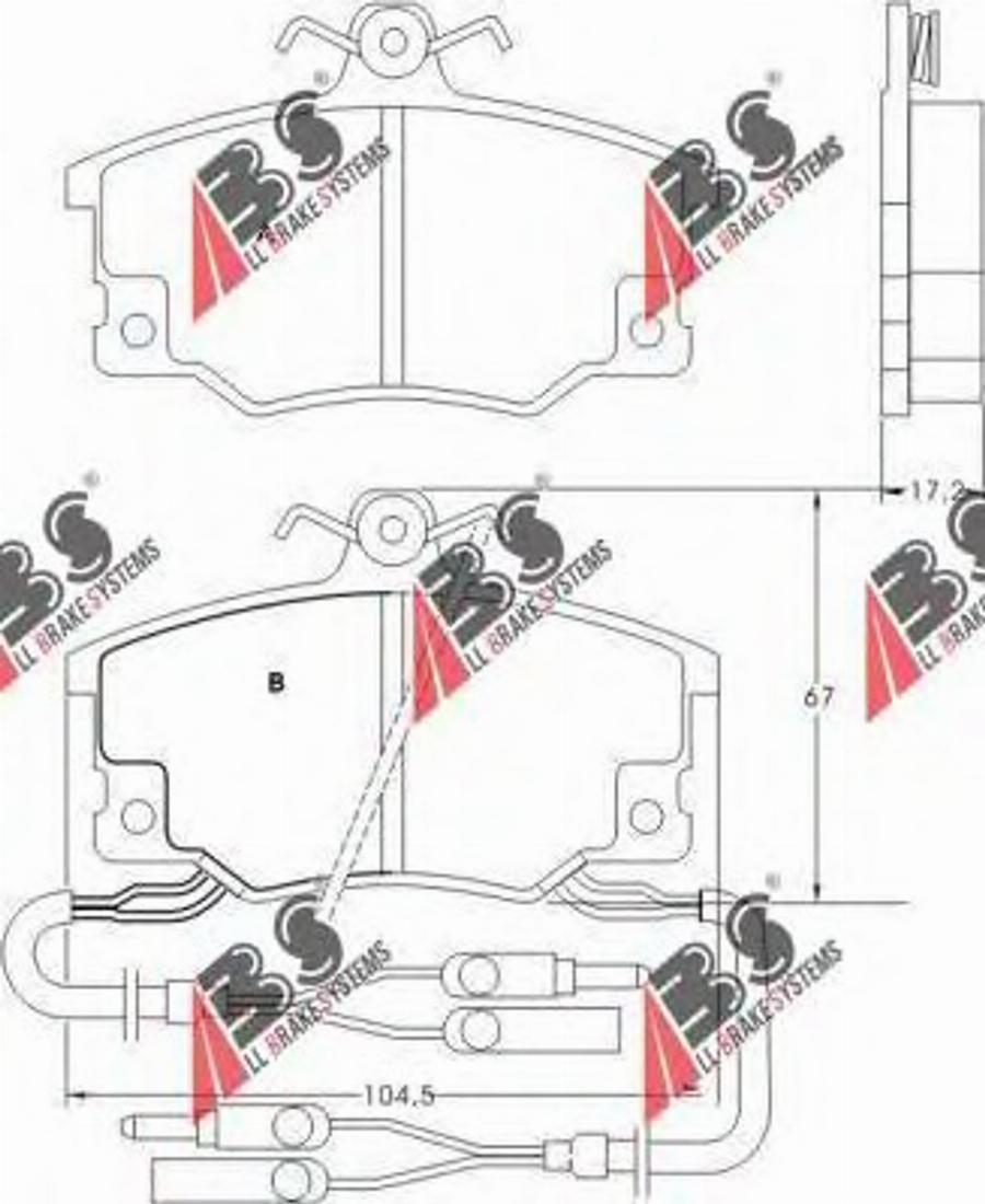 A.B.S. 36522 - Bremžu uzliku kompl., Disku bremzes autospares.lv