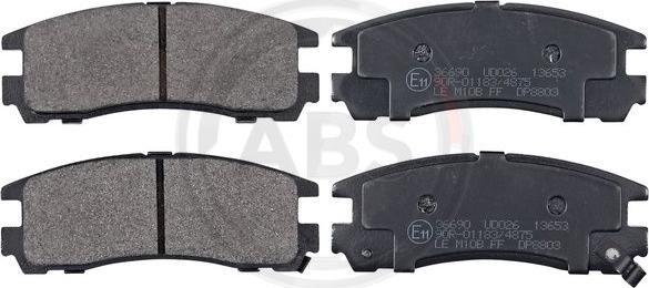 A.B.S. 36690 - Brake Pad Set, disc brake www.autospares.lv