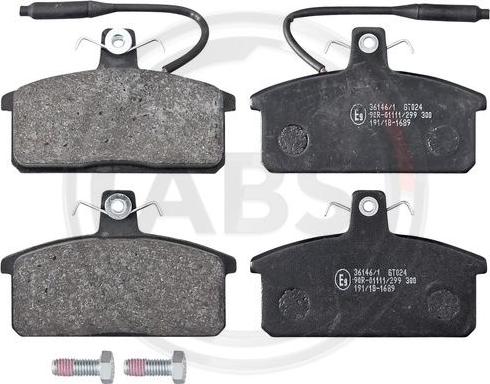 A.B.S. 36146/1 - Brake Pad Set, disc brake www.autospares.lv