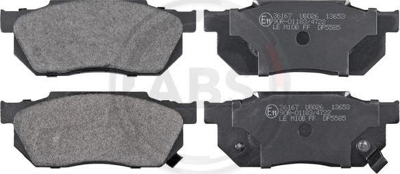 A.B.S. 36167 - Brake Pad Set, disc brake www.autospares.lv