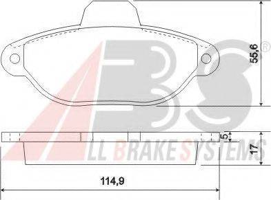 A.B.S. 36854 OE - Bremžu uzliku kompl., Disku bremzes autospares.lv