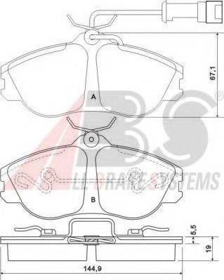 A.B.S. 36856 OE - Тормозные колодки, дисковые, комплект www.autospares.lv