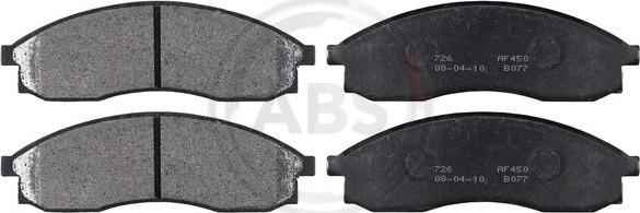 A.B.S. 36862 - Brake Pad Set, disc brake www.autospares.lv