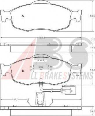 A.B.S. 36808 OE - Bremžu uzliku kompl., Disku bremzes www.autospares.lv