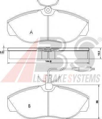 A.B.S. 36883 OE - Bremžu uzliku kompl., Disku bremzes www.autospares.lv