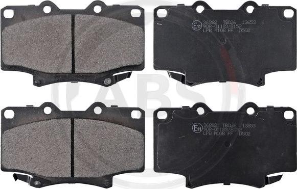 A.B.S. 36882 - Brake Pad Set, disc brake www.autospares.lv