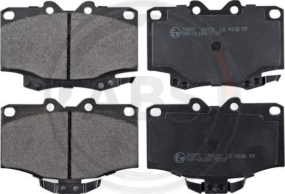 A.B.S. 36887 - Brake Pad Set, disc brake www.autospares.lv