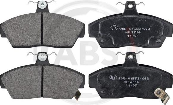 A.B.S. 36747 - Тормозные колодки, дисковые, комплект www.autospares.lv