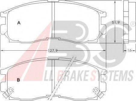 A.B.S. 36763 OE - Тормозные колодки, дисковые, комплект www.autospares.lv