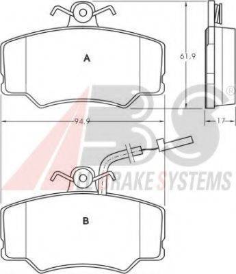 A.B.S. 36706 OE - Bremžu uzliku kompl., Disku bremzes www.autospares.lv