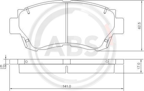 A.B.S. 36713 - Bremžu uzliku kompl., Disku bremzes autospares.lv