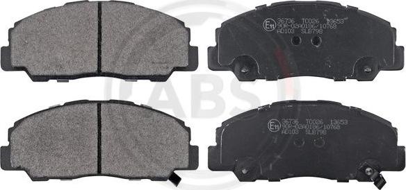 A.B.S. 36736 - Brake Pad Set, disc brake www.autospares.lv