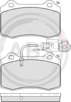 A.B.S. 38592 - Тормозные колодки, дисковые, комплект www.autospares.lv