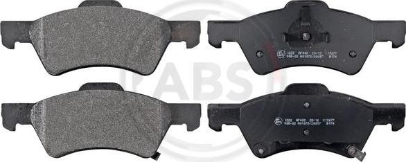 A.B.S. 38857 - Тормозные колодки, дисковые, комплект www.autospares.lv