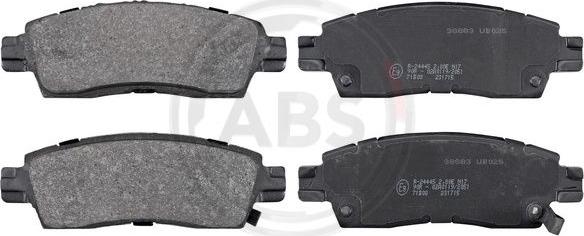 A.B.S. 38883 - Brake Pad Set, disc brake www.autospares.lv