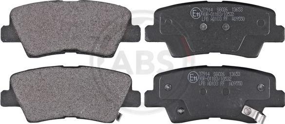 A.B.S. 37914 - Тормозные колодки, дисковые, комплект www.autospares.lv