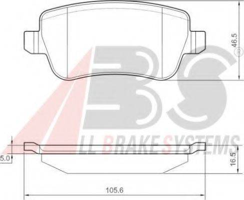 A.B.S. 37496 OE - Тормозные колодки, дисковые, комплект www.autospares.lv