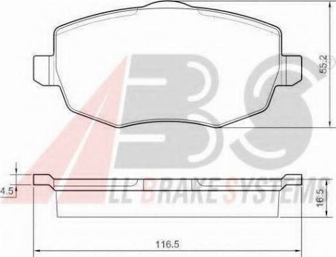 A.B.S. 37444 OE - Bremžu uzliku kompl., Disku bremzes www.autospares.lv